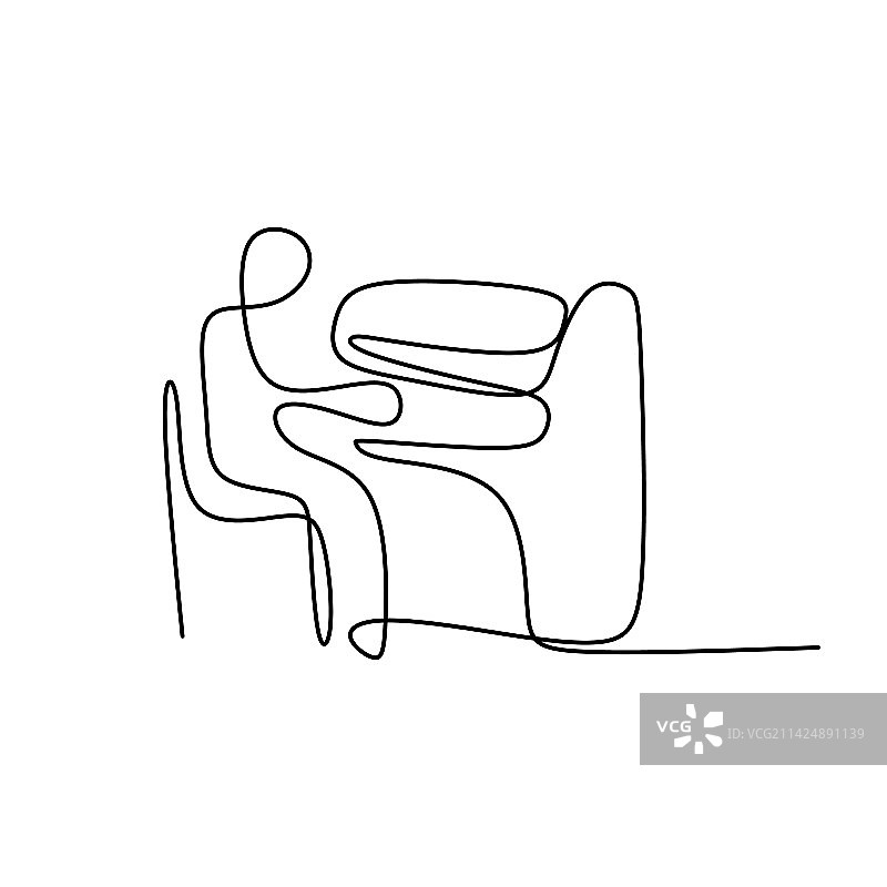 连续线条绘画弹钢琴图片素材