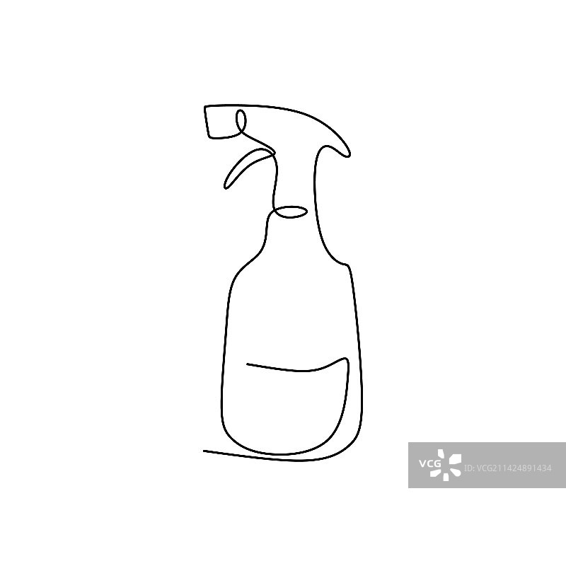 喷雾器连续线条画图片素材
