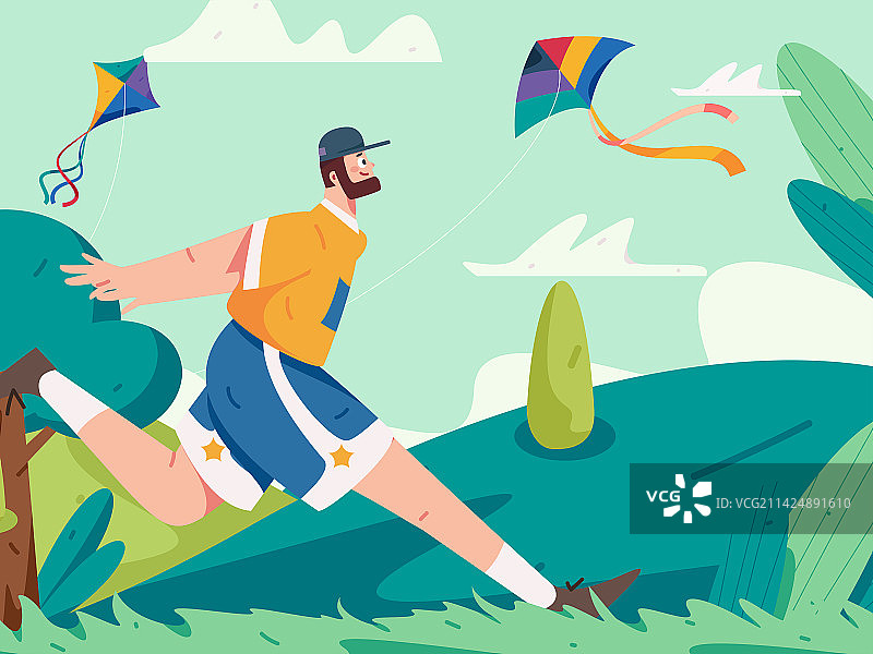 锻炼健康跑步的人物矢量互联网运营手绘插画图片素材