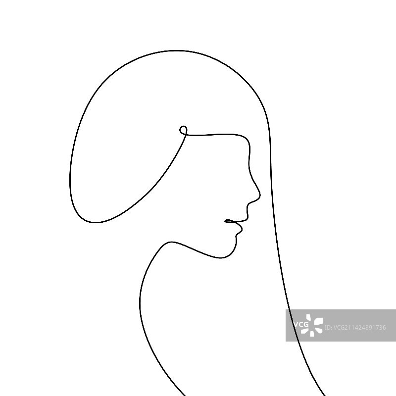 人物模特连续线条画图片素材