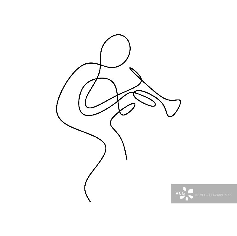 爵士乐连续线条画图片素材