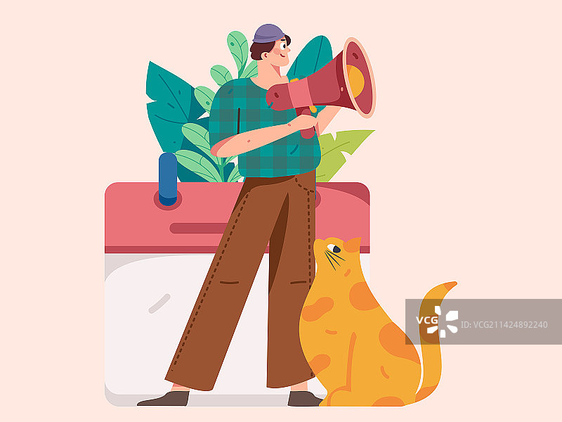 通知公告矢量创意扁平手绘插画图片素材