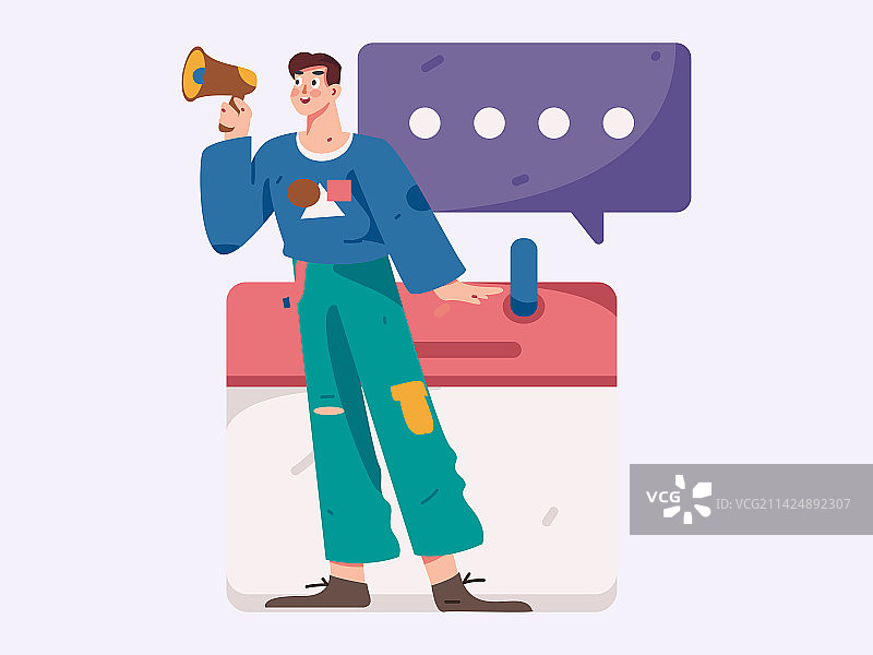 通知公告矢量创意扁平手绘插画图片素材