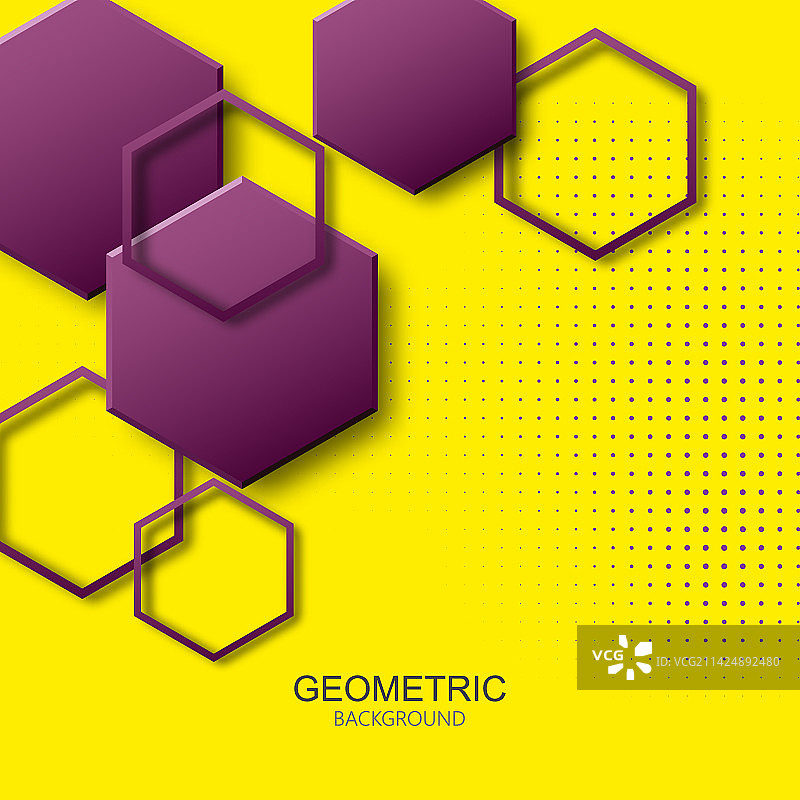 带有半色调点和淡紫色的几何背景图片素材
