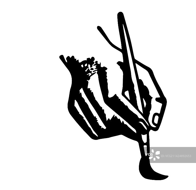 黑白手持钢笔图片素材