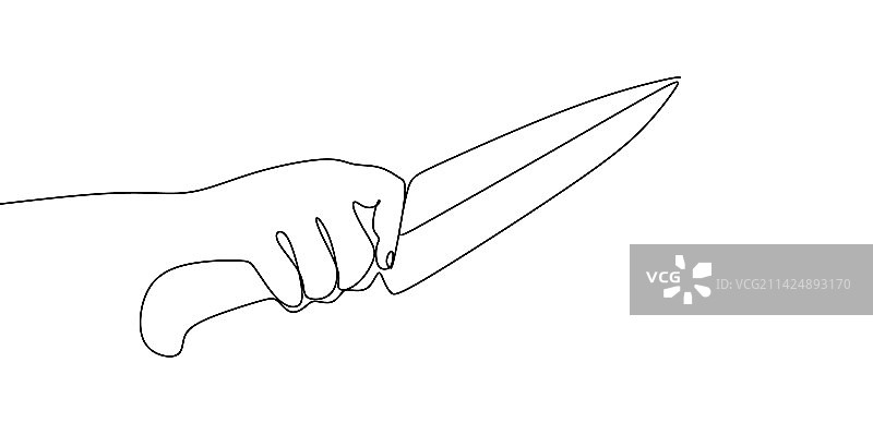 手持物品的连续线条画图片素材