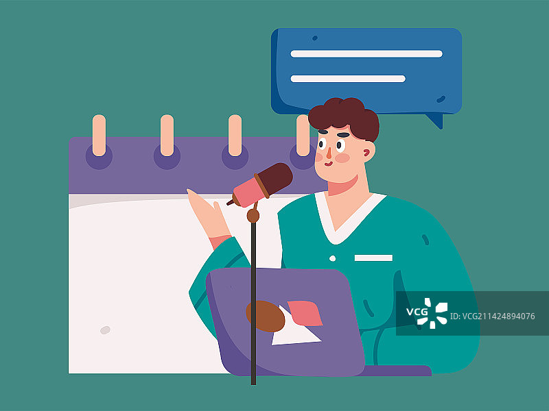 评论别人扁平矢量概念运营手绘插画图片素材
