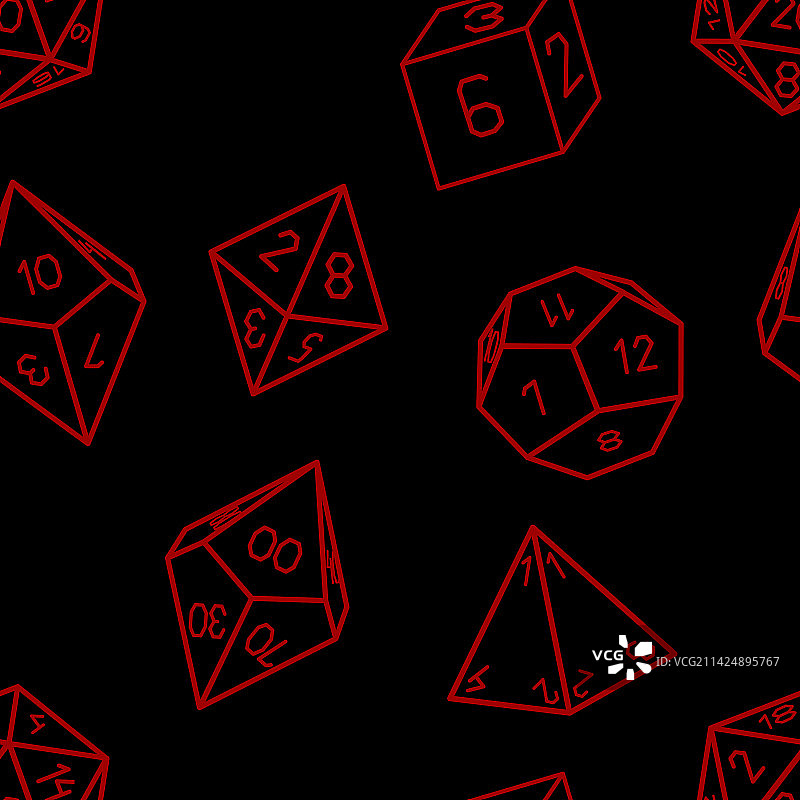 d4 d6 d8 d10 d12和d20无缝图案图片素材