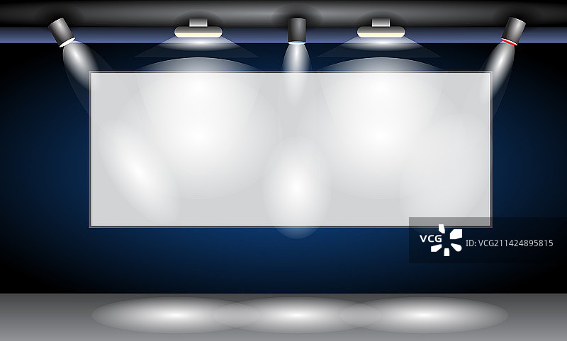 带聚光灯的白色相框图片素材