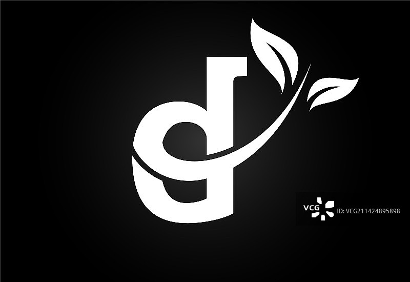 字母D和叶子环保logo图片素材