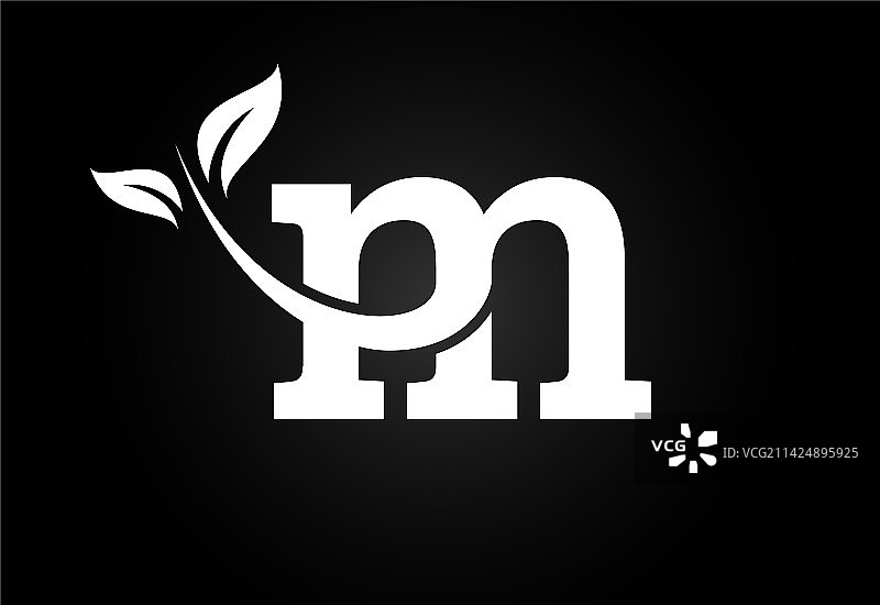 字母M和叶子环保logo图片素材