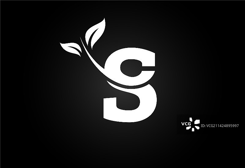 字母S和叶子logo生态友好logo图片素材