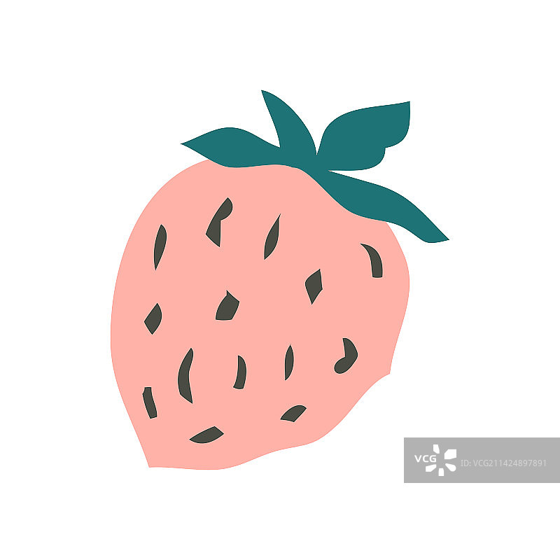 红色草莓涂鸦图标图片素材