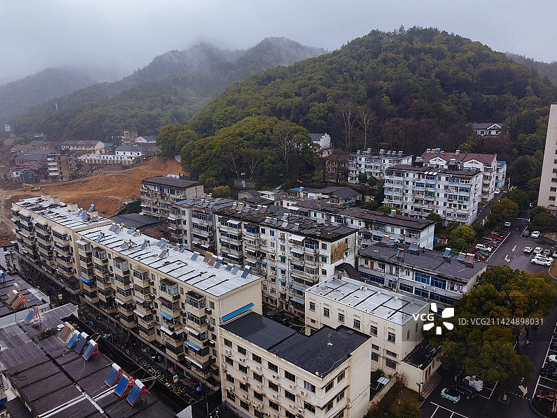 常山县 人民广场 金百汇中央广场 塔山公园 航拍图片素材