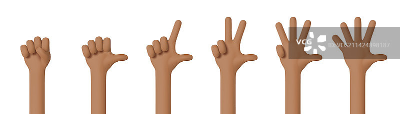 卡通风格逼真3D手势设计图片素材