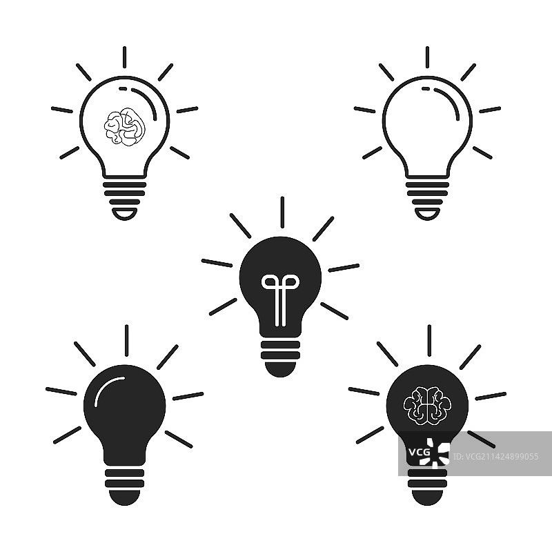 创意想法灯泡图标图片素材