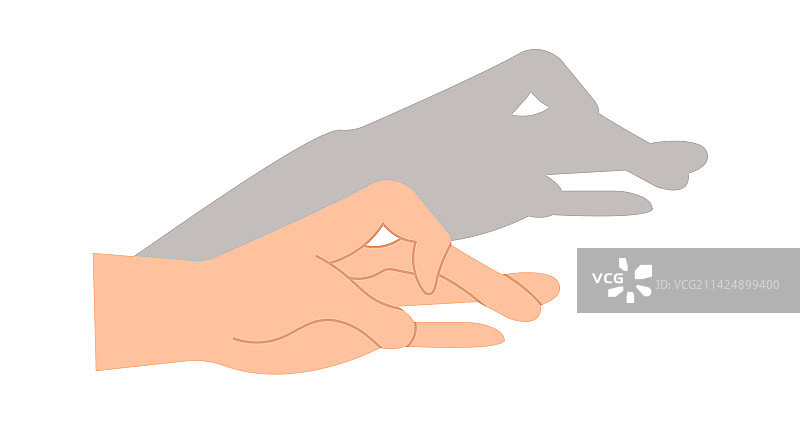 手影动物扁平图标图片素材