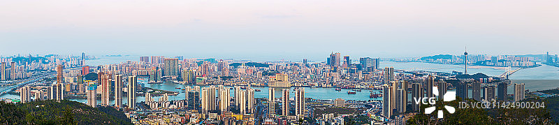 中国澳门日落时分傍晚的全景图片素材