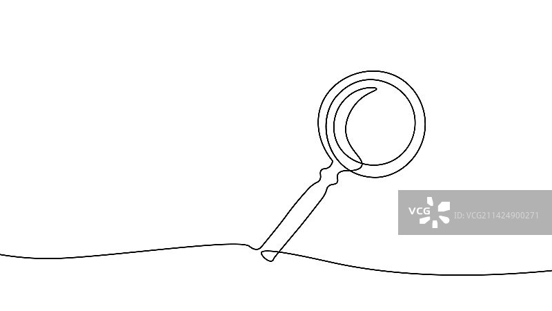 单线条连续放大镜符号概念图片素材