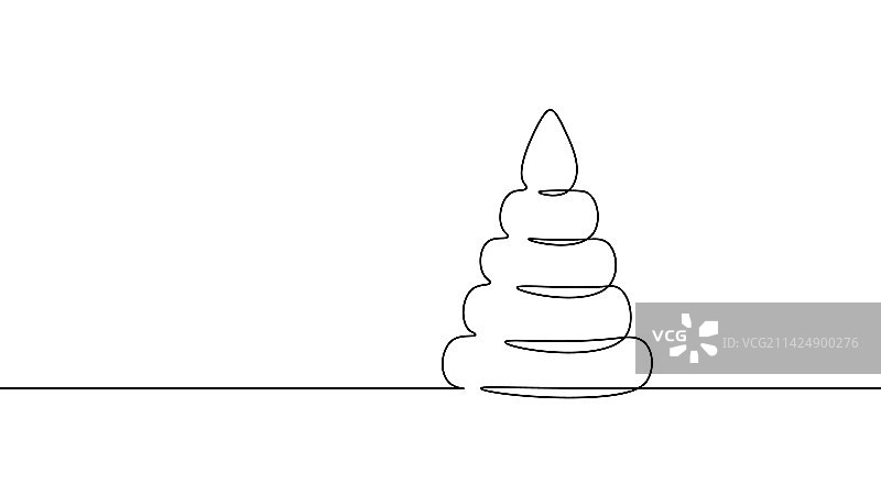 单线连续金字塔儿童玩具符号图片素材