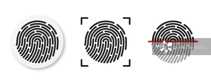指纹图标合集图片素材