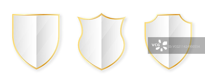 金色盾牌合集：金色徽章和标签图片素材