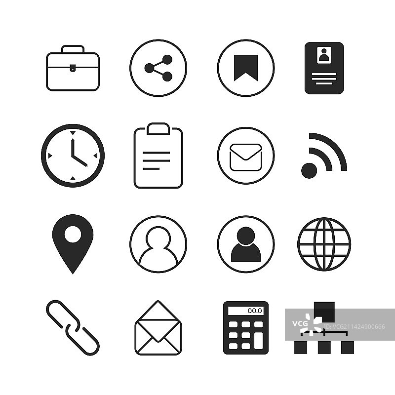 网页和移动应用及社交媒体图标图片素材