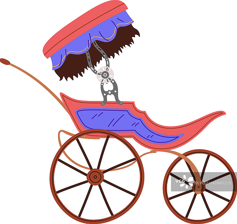 古代马车扁平图标图片素材