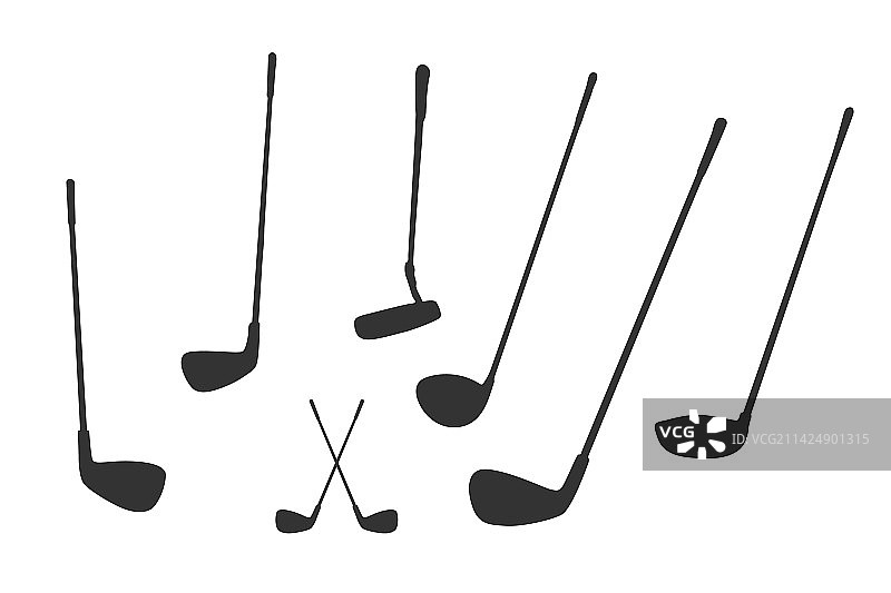 高尔夫球杆轮廓图片素材
