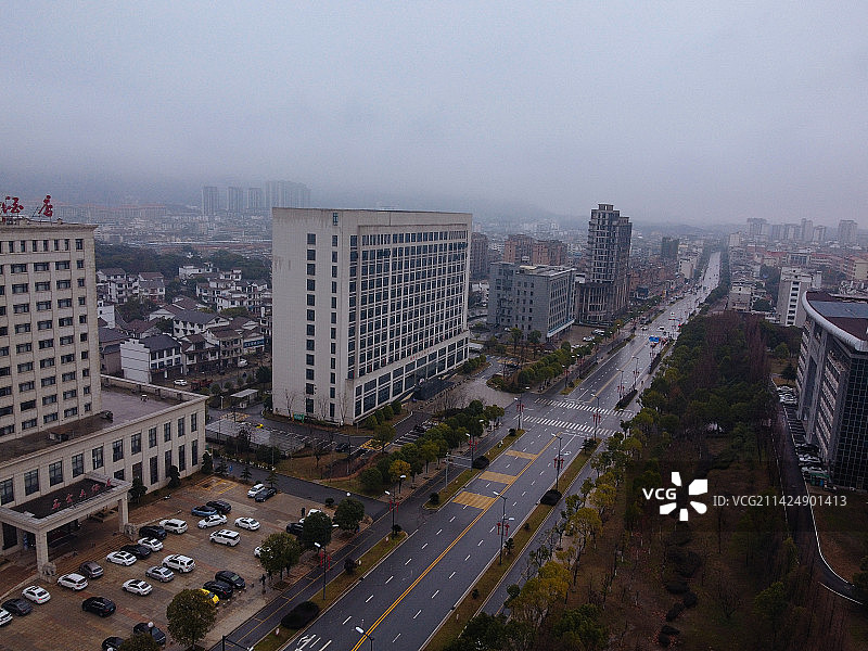 横峰县 兴安公园 艺术中心 端章大道 红枫公园 航拍图片素材