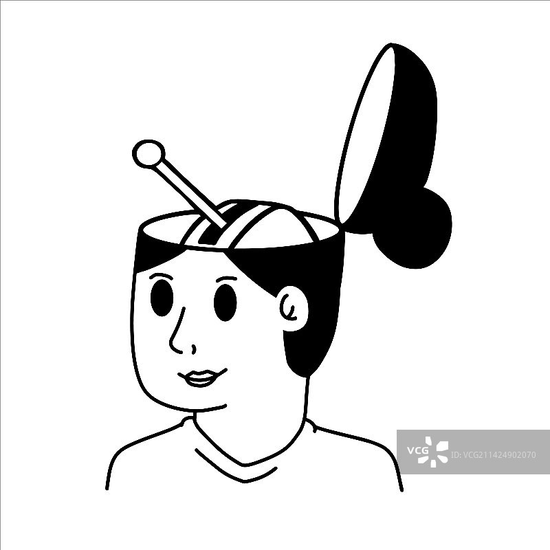 女人头脑中的杠杆心理概念图片素材