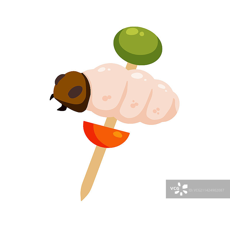 食用幼虫吃毛毛虫串图片素材