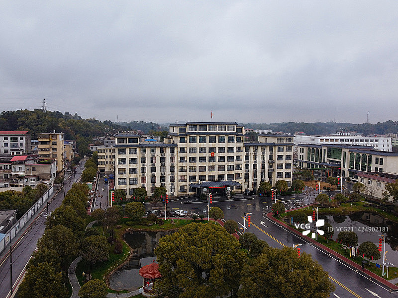 芦溪县 金顶大道 狮山公园 古城山公园 航拍图片素材
