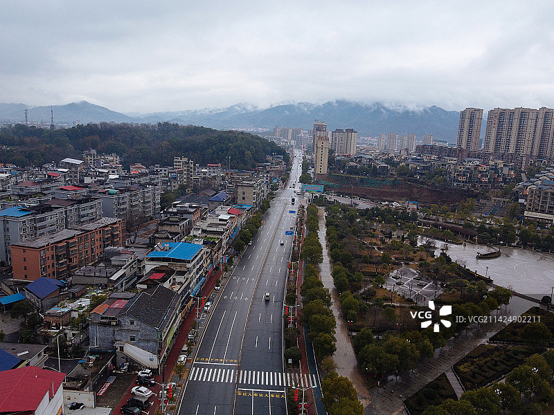 芦溪县 金顶大道 狮山公园 古城山公园 航拍图片素材