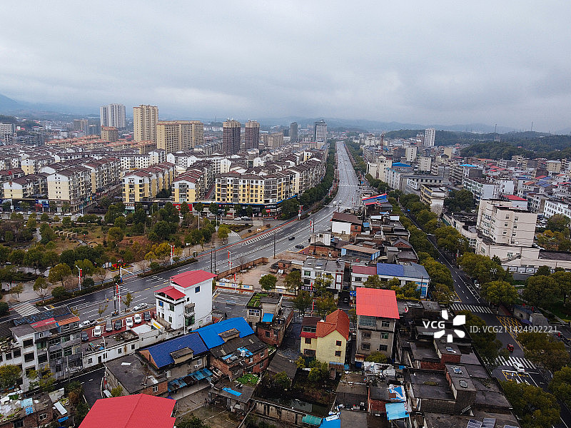 芦溪县 金顶大道 狮山公园 古城山公园 航拍图片素材