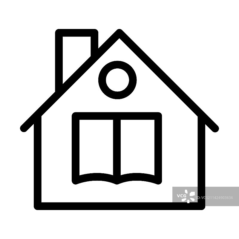 家庭学校粗线条图标图片素材