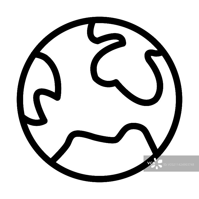 地球粗线图标图片素材