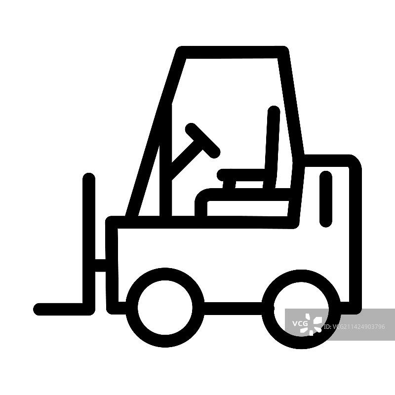 叉车粗线图标图片素材
