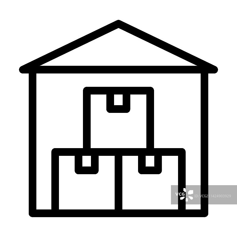 仓库粗线条图标图片素材