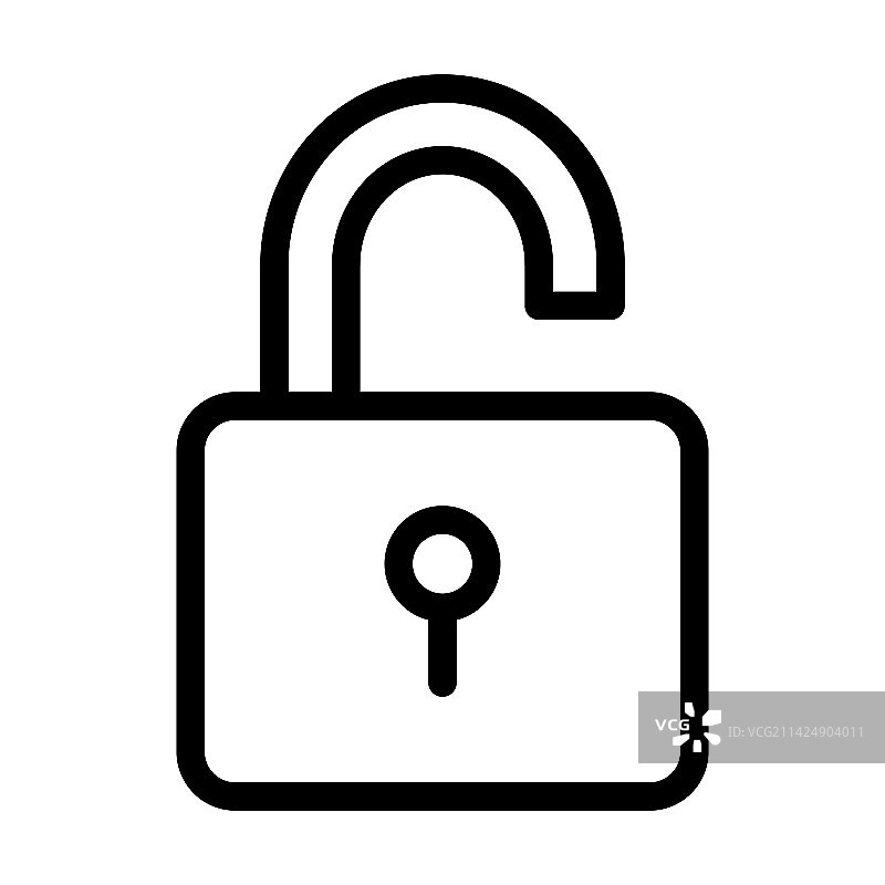 已解锁的粗线条图标图片素材