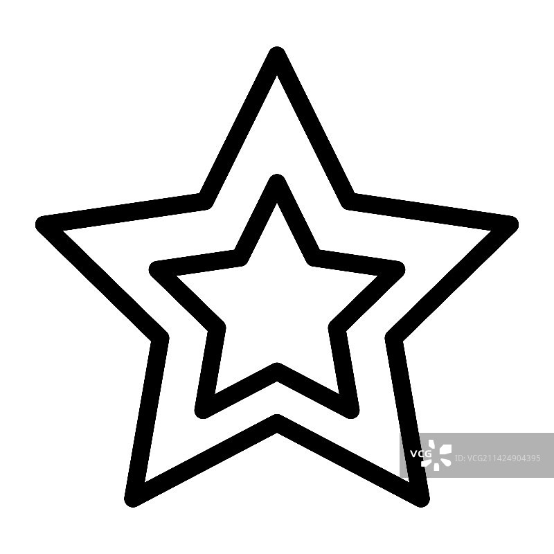 星星粗线条图标图片素材