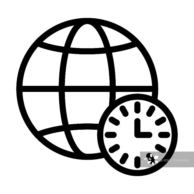 时区粗线图标图片素材