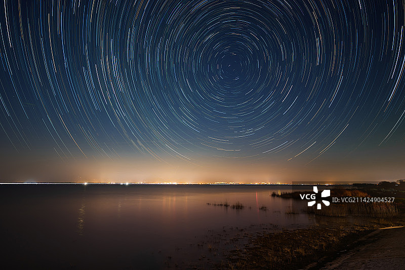 我的未来是星辰大海 南京固城湖星轨图片素材