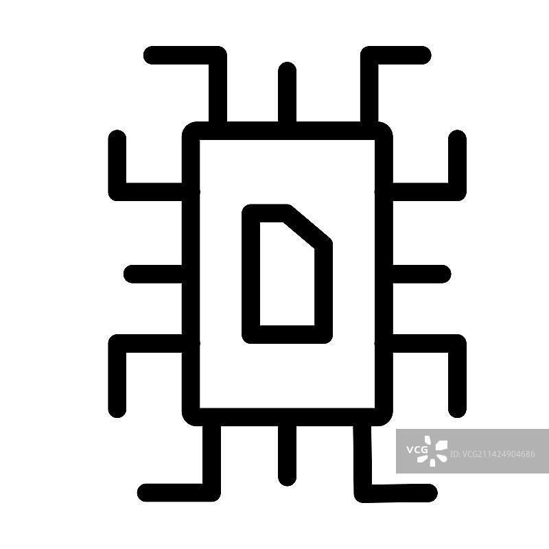 芯片粗线图标图片素材