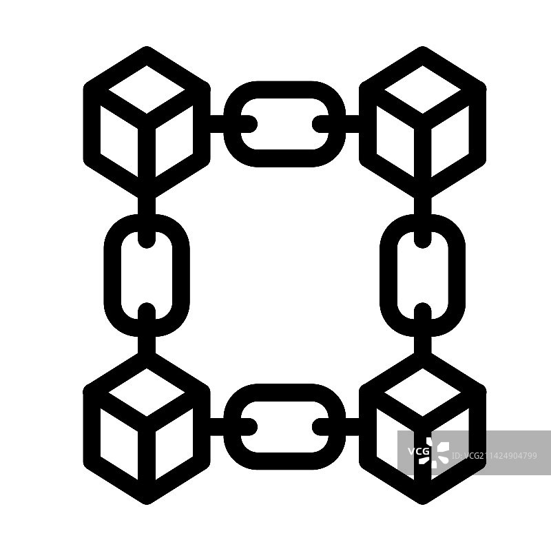 区块链粗线图标图片素材