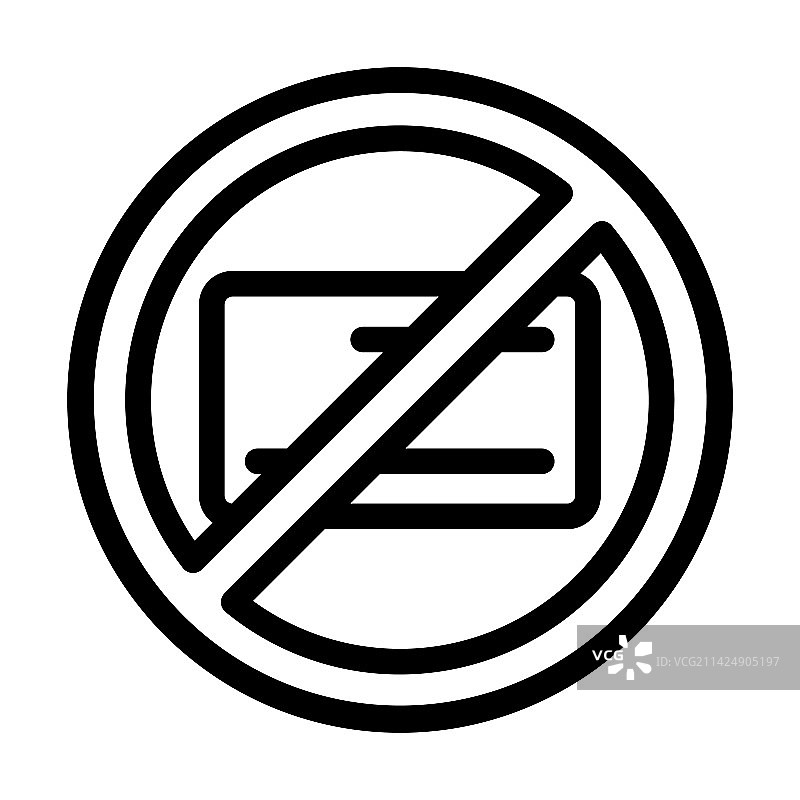 禁止使用信用卡粗线条图标图片素材