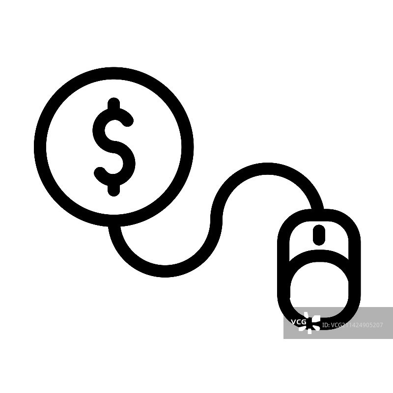 点击付费粗线条图标图片素材