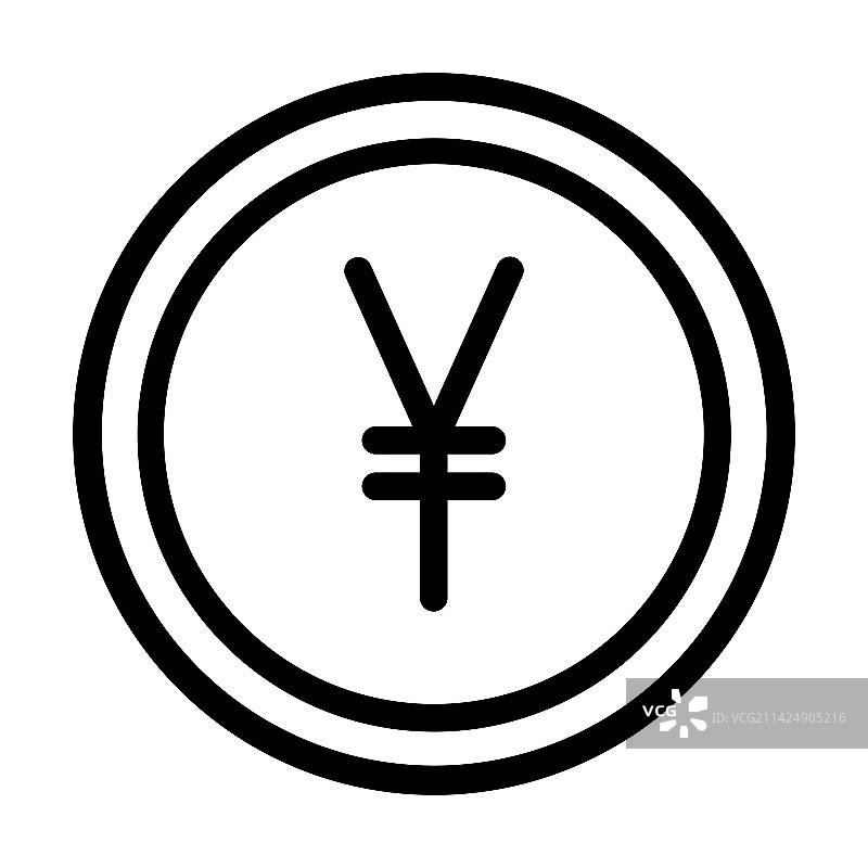 日元粗线图标图片素材