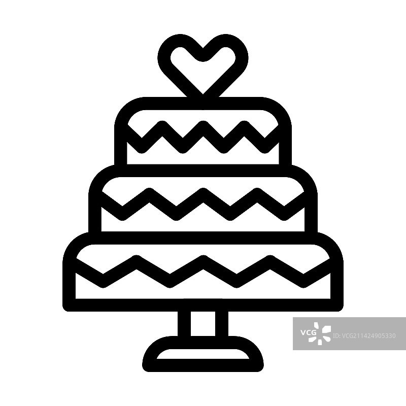 婚礼蛋糕粗线条图标图片素材