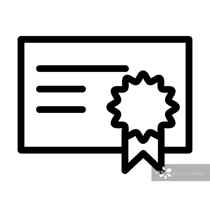 粗线条毕业证书图标图片素材